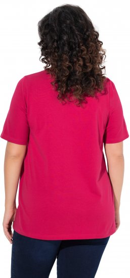 Ulla Popken Essential Round Neck Stretch Tee Dark Raspberry - T-Shirts - 