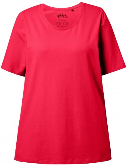 Ulla Popken Essential Round Neck Stretch Tee Red - T-Shirts - 