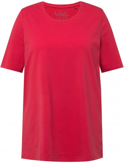 Ulla Popken Essential Round Neck Stretch Tee Dark Pink - T-Shirts - 