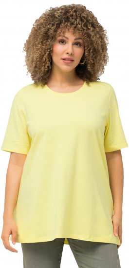 Ulla Popken Essential Round Neck Stretch Tee Lemon Yellow - T-Shirts - 