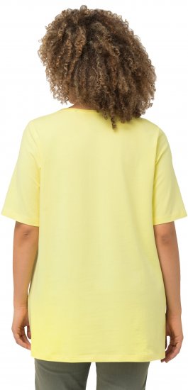 Ulla Popken Essential Round Neck Stretch Tee Lemon Yellow - T-Shirts - 