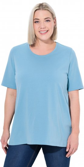 Ulla Popken Essential Round Neck Stretch Tee Light Teal - T-Shirts - 