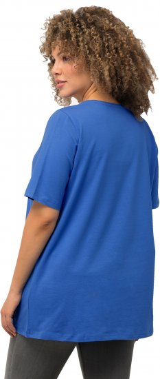 Ulla Popken Essential Round Neck Stretch Tee Denim Blue - T-Shirts - 