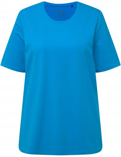 Ulla Popken Essential Round Neck Stretch Tee Sapphire Blue - T-Shirts - 
