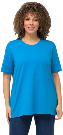 Ulla Popken Essential Round Neck Stretch Tee Sapphire Blue - T-Shirts - 