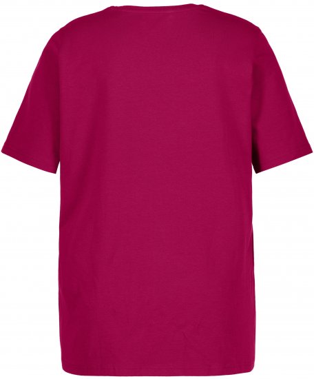 Ulla Popken Essential Round Neck Stretch Tee Magnolia Red - T-Shirts - 