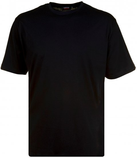 Espionage T015 Plain Crew Neck T-Shirt Black - Herren-T-Shirts - Herren-T-Shirts in großen Größen