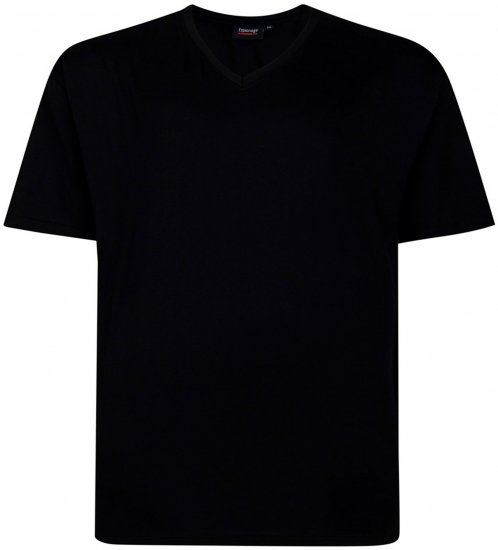 Espionage T016 Plain V-Neck T-Shirt Black - Herren-T-Shirts - Herren-T-Shirts in großen Größen