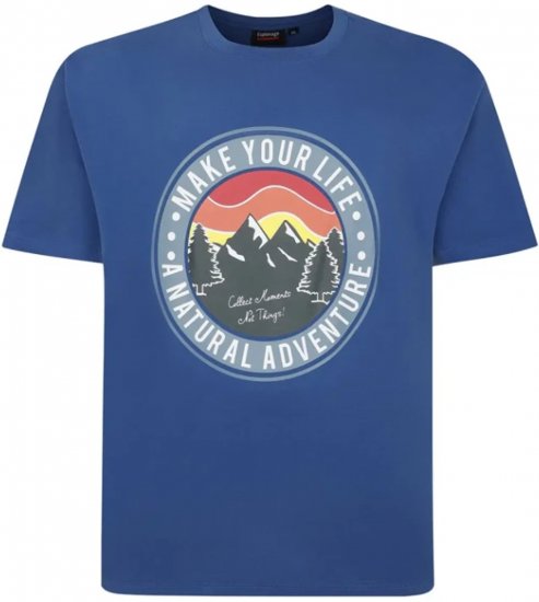Espionage T421 Natural Adventure Printed T-Shirt Blue - Bedruckte T-shirts für herren - Bedruckte T-Shirts für Herren
