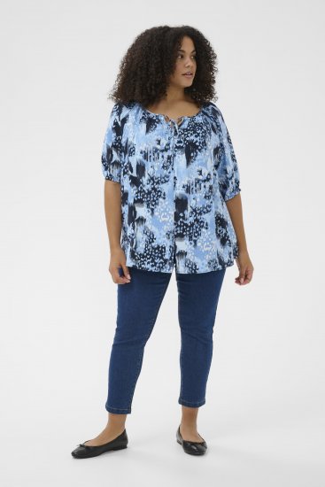Kaffe Curve Aliana Tunic Blue Flower Animal - Tuniken - 
