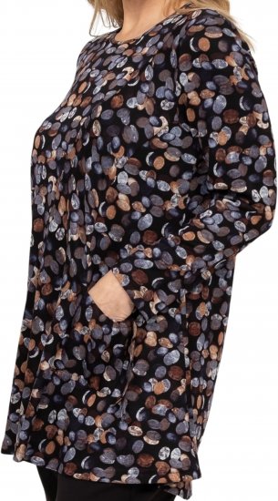 Scandinavian Caramel Flower Petals Tunic Copper and Blue - Bedruckte T-shirts für damen - 