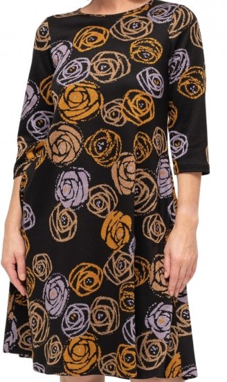 Scandinavian Caramel Flower Petals Dress Lavender and Orange - DAMENMODE 40-66 - 
