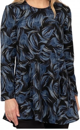 Scandinavian Caramel Swirls Tunic Blue - Bedruckte T-shirts für damen - 