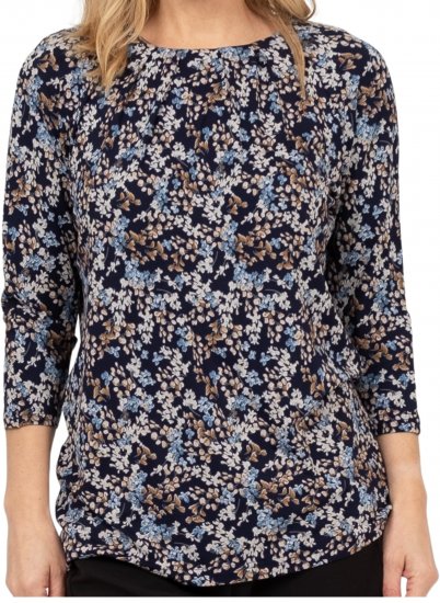 Scandinavian Caramel Tiny Flower Petals Blouse Light Blue - Bedruckte T-shirts für damen - 