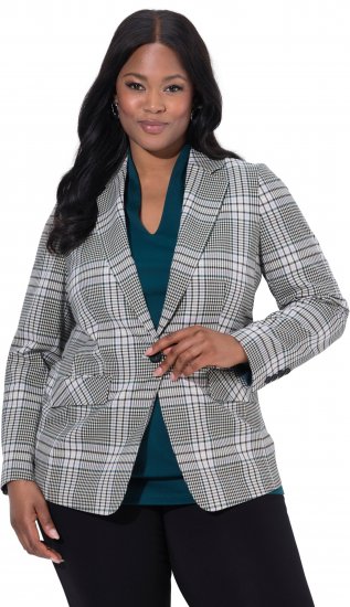 Ulla Popken Karierter Blazer Grün - Blazer - 