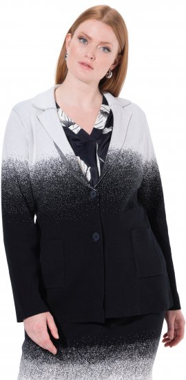 Ulla Popken Strickblazer mit Farbverlauf Schwarz/Weiß - Blazer - 
