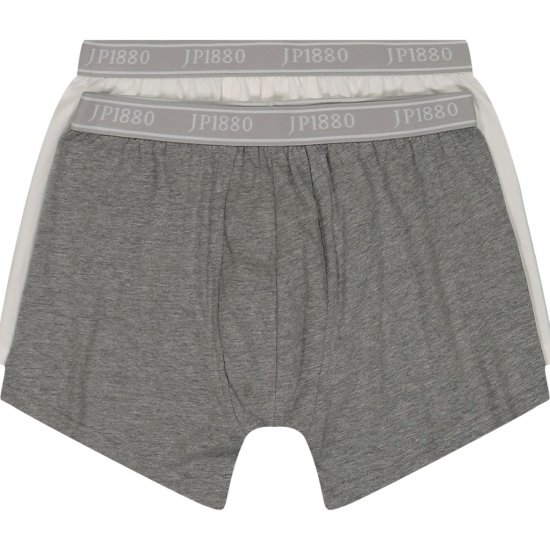 JP1880 Boxershorts Flexnamic OEKO-TEX Mid 2-Pack Grey/Off-White - Herrenunterwäsche & bademode - Herrenunterwäsche & Bademode in großen Größen
