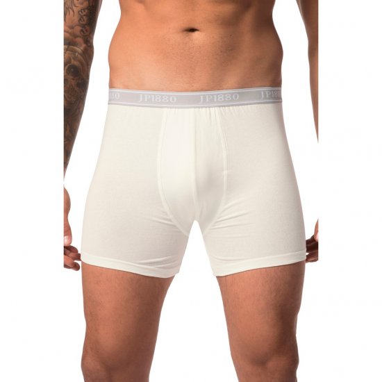 JP1880 Boxershorts Flexnamic OEKO-TEX Mid 2-Pack Grey/Off-White - Herrenunterwäsche & bademode - Herrenunterwäsche & Bademode in großen Größen