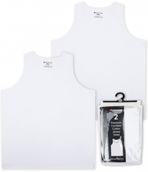 Espionage U011 Twin Pack Tanktop White - Unterhemden - 