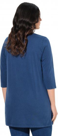 Ulla Popken Floral Print 3/4 Sleeve V-Neck Tee Mint Green - Bedruckte T-shirts für damen - 