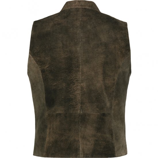 jP1880 Finest Goat Suede Traditional Vest Dark Brown - Trachten & Oktoberfest - Trachten & Oktoberfest in großen Größen