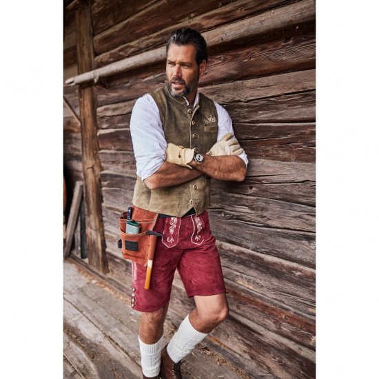 JP1880 Vest Goat Suede Traditional Moss Green - Trachten & Oktoberfest - Trachten & Oktoberfest in großen Größen