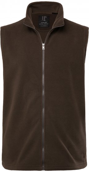 JP1880 Fleece Vest Stand-up Collar Brown - Herren jacken - Herren Jacken in großen Größen