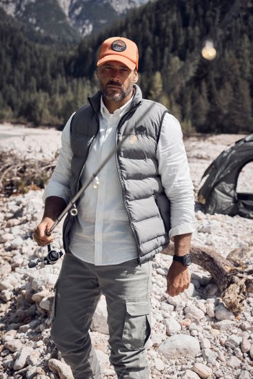 JP1880 Quilted Vest Outdoor Stand-up Collar Grey - Herren jacken - Herren Jacken in großen Größen