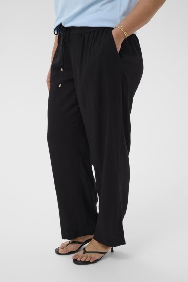 Kaffe Curve Mille Wide Pants Black Deep - Stoffhosen - 