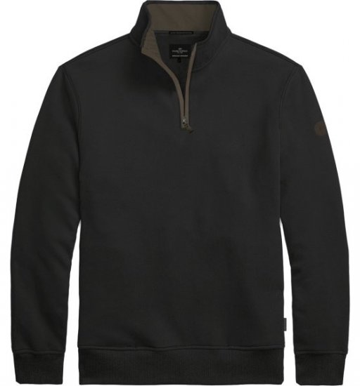 Double Outfitters MTOP-1163 Sweatshirt mit halbem Reißverschluss Schwarz - Herren-sweater und -hoodies - Herren-Sweater und -Hoodies in großen Größen