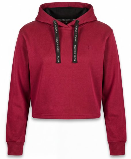 Nora Mikken KAMILLA Cropped Hoodie Burgundy - DAMENMODE XS-XXL - 