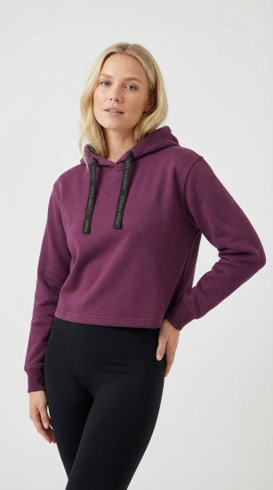 Nora Mikken KAMILLA Cropped Hoodie Mauve Wine - DAMENMODE XS-XXL - 