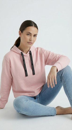 Nora Mikken KAMILLA Cropped Hoodie Peach Whip - DAMENMODE XS-XXL - 