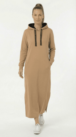 Nora Mikken MARTINA Maxi Hoodie Dress Camel - DAMENMODE XS-XXL - 
