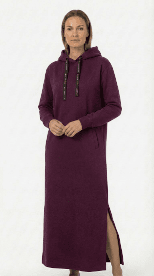 Nora Mikken MARTINA Maxi Hoodie Dress Mauve Wine - DAMENMODE XS-XXL - 