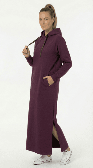 Nora Mikken MARTINA Maxi Hoodie Dress Mauve Wine - DAMENMODE XS-XXL - 