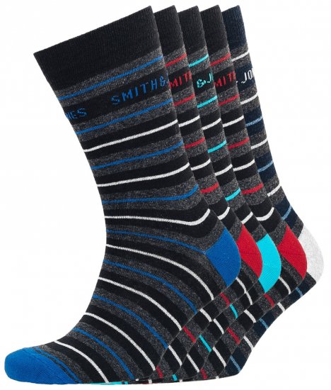 Smith & Jones Ockey 5-pack Socks (41-46) - Herrenunterwäsche & bademode - Herrenunterwäsche & Bademode in großen Größen