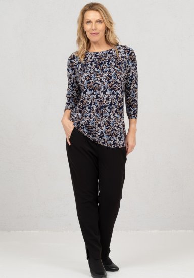 Scandinavian Caramel Tiny Flower Petals Blouse Light Blue - Bedruckte T-shirts für damen - 