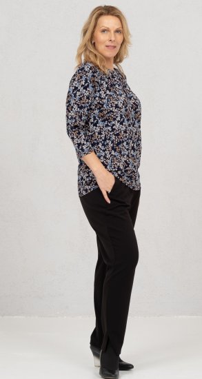 Scandinavian Caramel Tiny Flower Petals Blouse Light Blue - Bedruckte T-shirts für damen - 