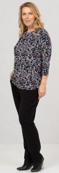 Scandinavian Caramel Tiny Flower Petals Blouse Light Blue - Bedruckte T-shirts für damen - 