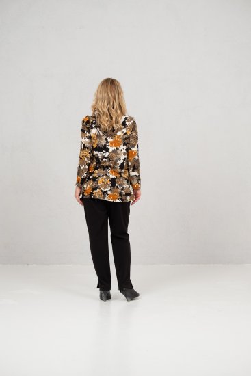 Scandinavian Caramel Flower Petals Tunic Orange and Brown - Bedruckte T-shirts für damen - 