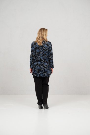 Scandinavian Caramel Swirls Tunic Blue - Bedruckte T-shirts für damen - 