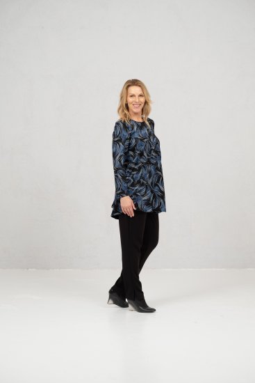 Scandinavian Caramel Swirls Tunic Blue - Bedruckte T-shirts für damen - 