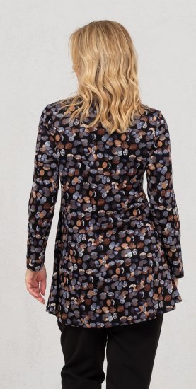Scandinavian Caramel Flower Petals Tunic Copper and Blue - Bedruckte T-shirts für damen - 