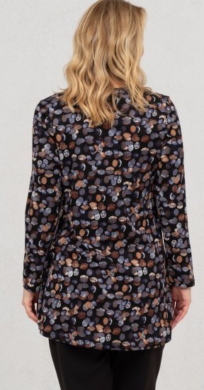 Scandinavian Caramel Flower Petals Tunic Copper and Blue - Bedruckte T-shirts für damen - 