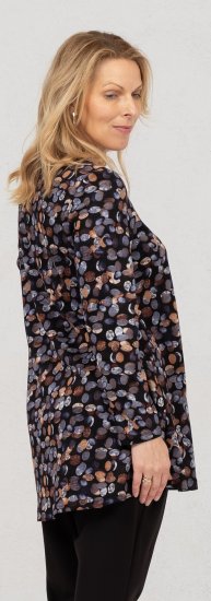 Scandinavian Caramel Flower Petals Tunic Copper and Blue - Bedruckte T-shirts für damen - 