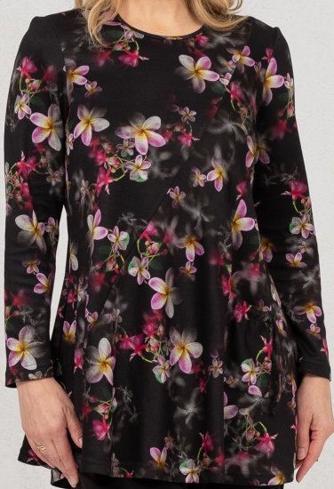 Scandinavian Caramel Flowers Tunic Red and Pink - Bedruckte T-shirts für damen - 