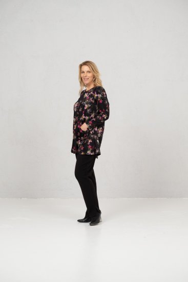 Scandinavian Caramel Flowers Tunic Red and Pink - Bedruckte T-shirts für damen - 