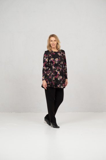 Scandinavian Caramel Flowers Tunic Red and Pink - Bedruckte T-shirts für damen - 