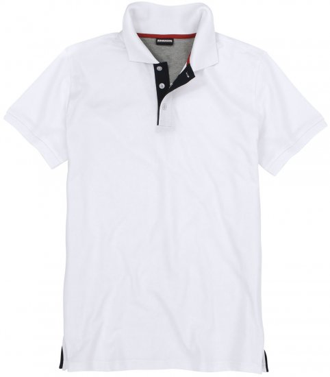 Adamo Pablo Comfort fit Polo Shirt White - Polo-shirts für herren - Polo-Shirts für Herren in großen Größen